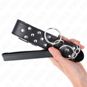 Kink Collar & Gag-Halskette mit Ring und Nacht, Armband 65 cm, Schwarz · Bondage & Handschellen (Bild 5)