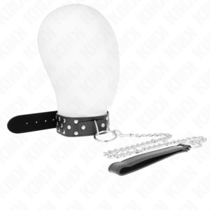 Kink Collar & Gag-Halskette mit Ring und Nacht, Armband 65 cm, Schwarz · Bondage & Handschellen