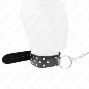 Kink Collar & Gag-Halskette mit Ring und Nacht, Armband 65 cm, Schwarz · Bondage & Handschellen (Bild 3)