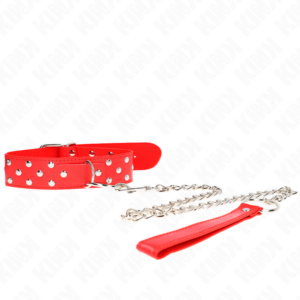 Kink Collar & Gag-Halskette mit Nacht, Ring und Armband 65 cm Rot · Bondage & Handschellen (Bild 3)
