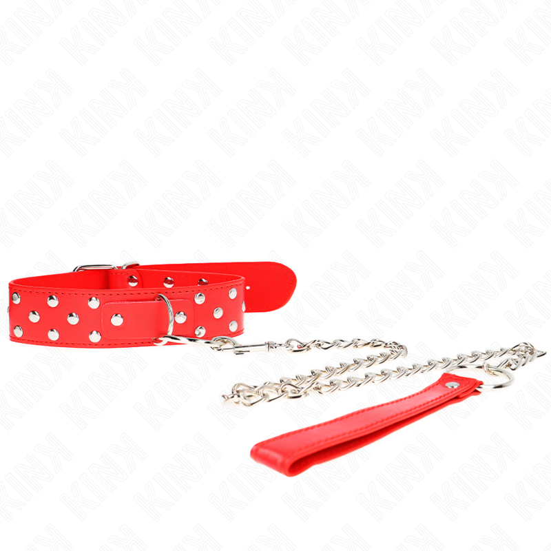 Kink Collar & Gag-Halskette mit Nacht, Ring und Armband 65 cm Rot · Bondage & Handschellen (Bild 3)
