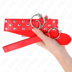 Kink Collar & Gag-Halskette mit Nacht, Ring und Armband 65 cm Rot · Bondage & Handschellen (Bild 5)