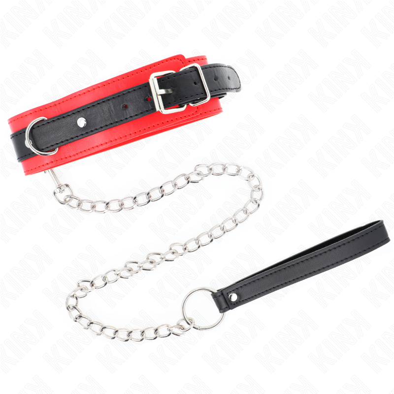 Kink Collar & Gag-Basic Halskette mit Halsband 65 cm Model 3 Rot 53 X 5 · Bondage & Handschellen (Bild 4)