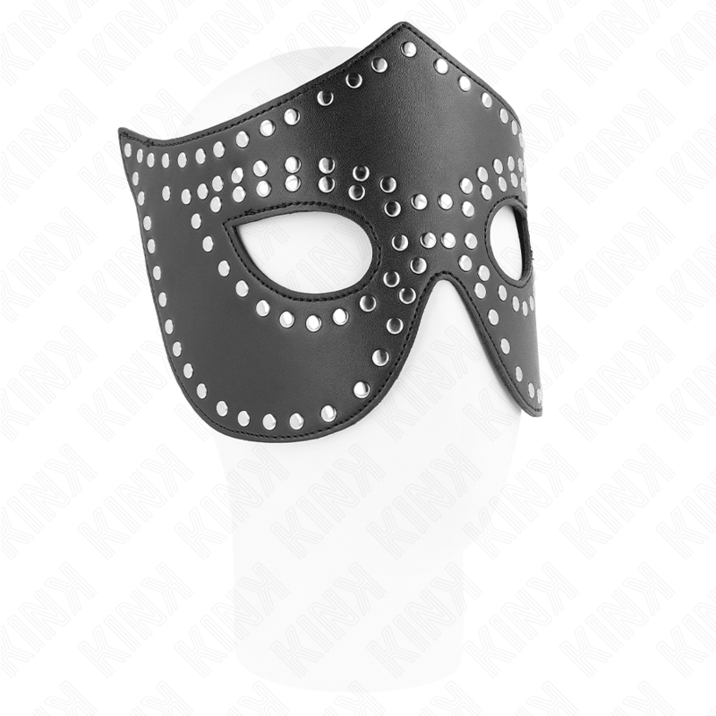 Kink Masked Allure-Lederimitation Maske mit Nieten Modell 2 · Bondage & Handschellen