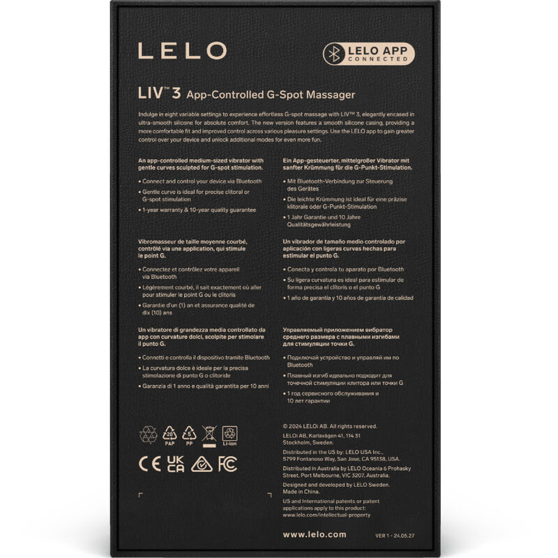 Lelo-LivTM 3 G-Spot Stimulator Lila-Silizium, 7 Geschwindigkeiten, App · Vibratoren (Bild 4)