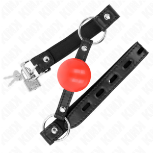 Kink Collar & Gag-Gag Kugel Tpe 4 cm Rot 60 X 2 cm · Bondage & Handschellen (Bild 3)