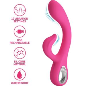 High Tech-Fritz Rabbit Vibrator 12 Rosa-Silikon-Vibrationen, 12 Geschwindigkeiten · Vibratoren (Bild 6)