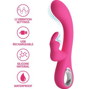 High Tech-Novak Rabbit Vibrator 12 Rosa-Silikon-Vibrationen, 12 Geschwindigkeiten · Vibratoren (Bild 9)
