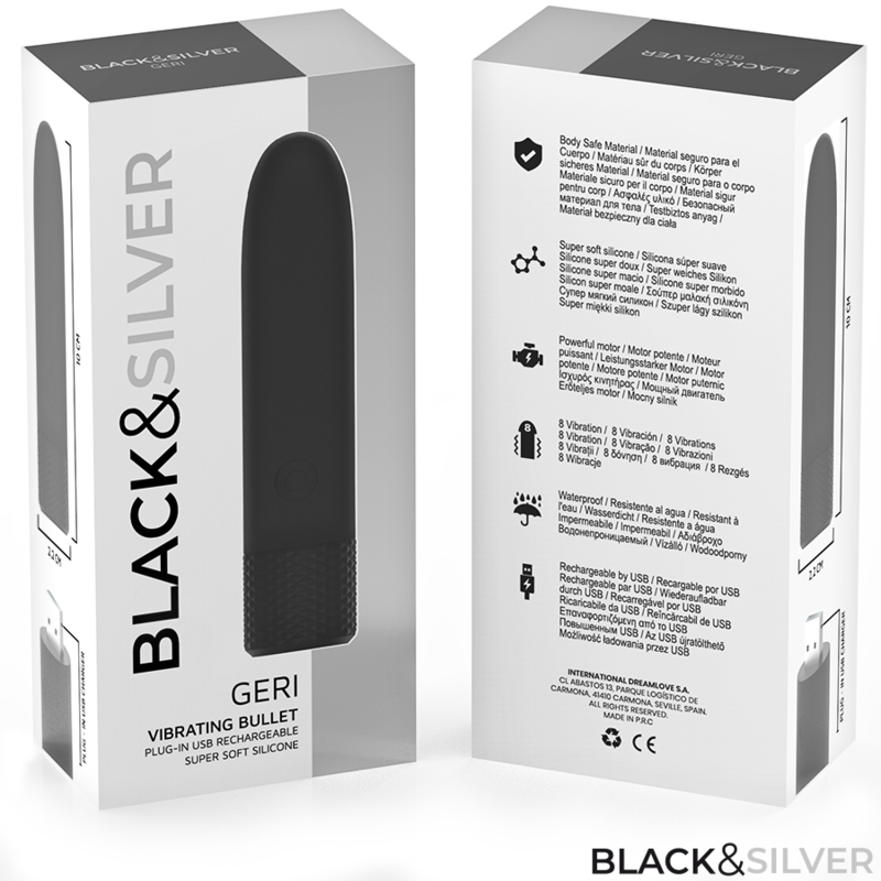 Black&silver-Geri Usb Wiederaufladbar Bullet Vibrierend 8 Vibrationen · Vibratoren (Bild 7)