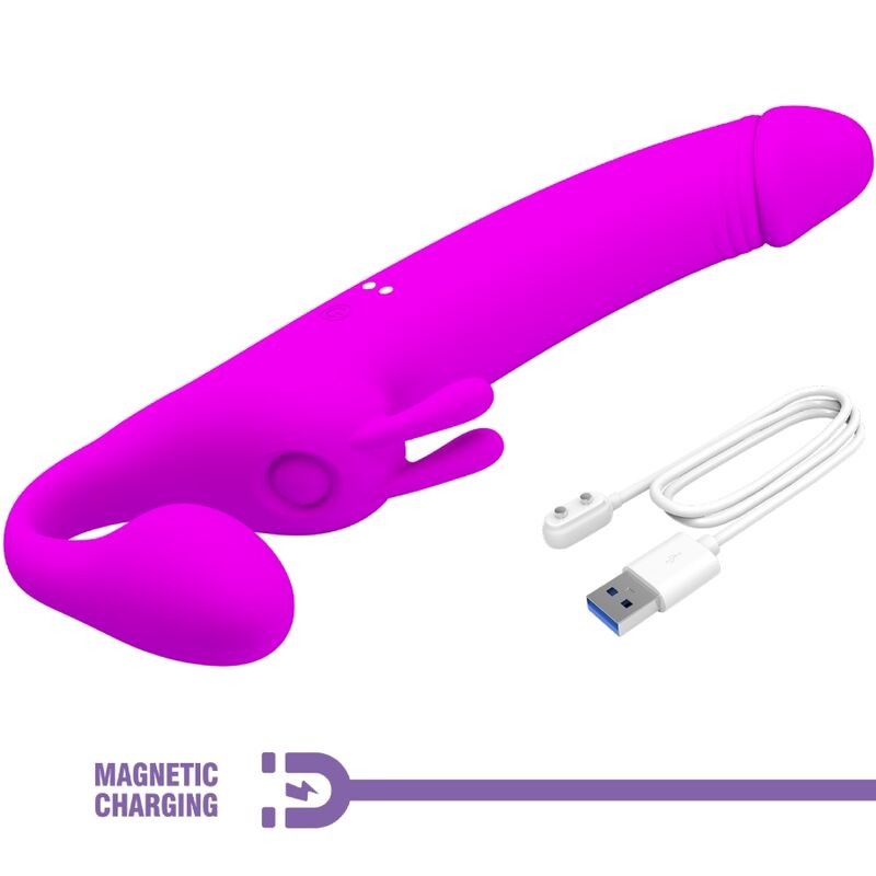 High Tech-Zanini Strapless Strap-on 10 Lila-Silikon-Vibrationen, 10 · Sextoys (Bild 2)