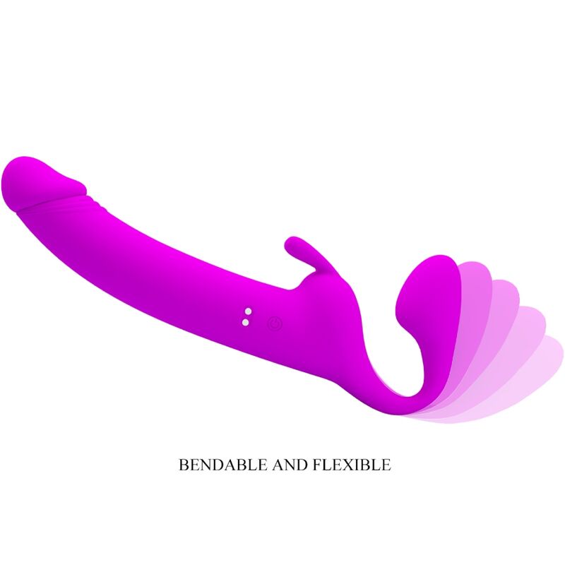 High Tech-Zanini Strapless Strap-on 10 Lila-Silikon-Vibrationen, 10 · Sextoys (Bild 4)