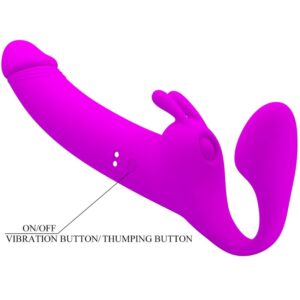 High Tech-Zanini Strapless Strap-on 10 Lila-Silikon-Vibrationen, 10 · Sextoys (Bild 5)