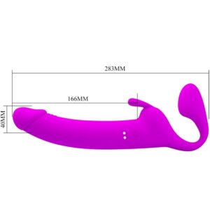 High Tech-Zanini Strapless Strap-on 10 Lila-Silikon-Vibrationen, 10 · Sextoys (Bild 8)