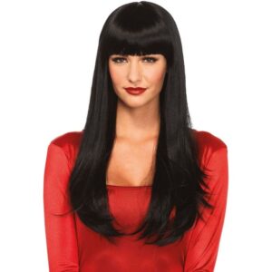 Leg Avenue Accessories-Bangin Lange glatte Perücke mit Pony Schwarz