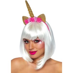 Leg Avenue Accessories-Einhorn-Haarreif mit goldenen Blumen