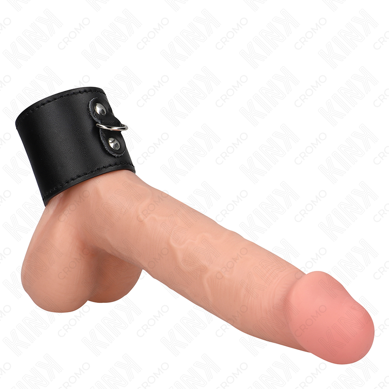 Kink Ring Power-Leder-Penisring mit Druckknopfverschluss
