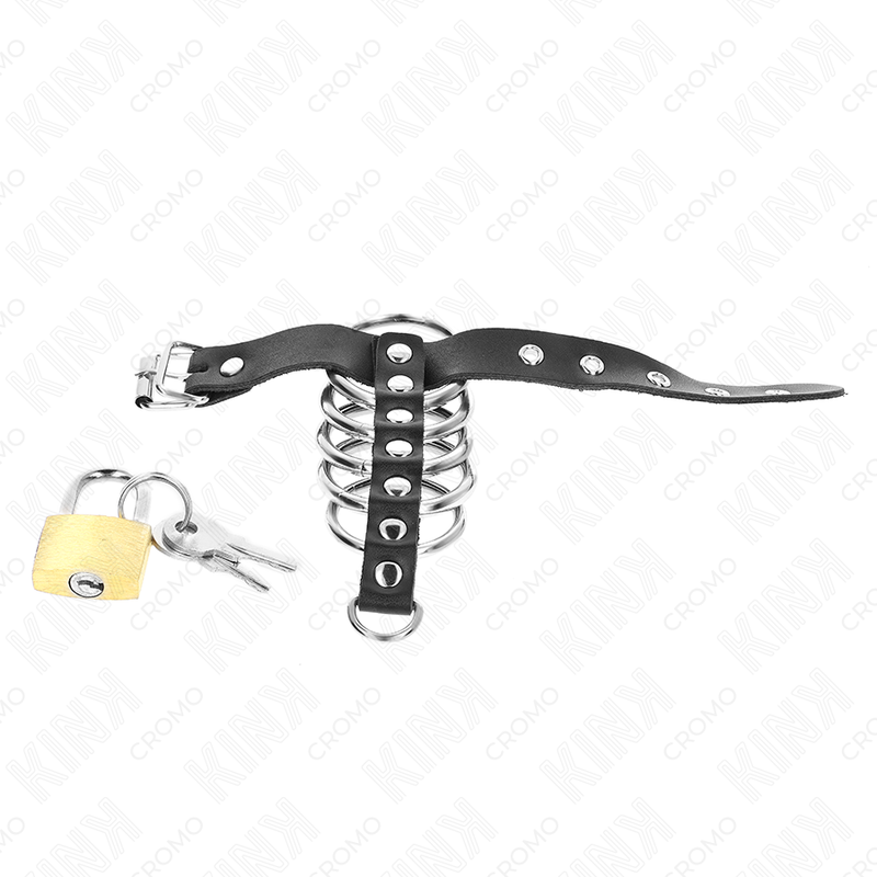 Kink Ring Power-Penisring Leder mit verriegelbaren Trage · BDSM-Zubehör (Bild 2)