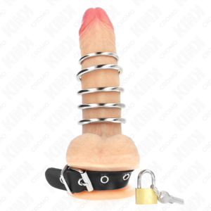 Kink Ring Power-Penisring Leder mit verriegelbaren Trage · BDSM-Zubehör (Bild 3)