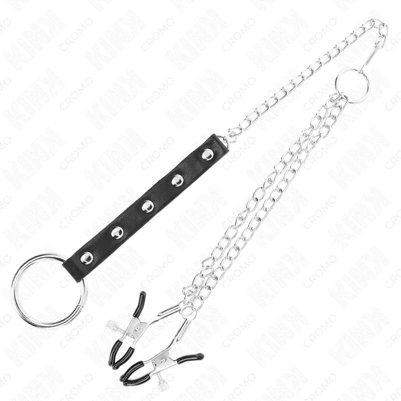 Kink Ring Power-Metallring für Penis mit Kette und Klemmen · BDSM-Zubehör (Bild 2)