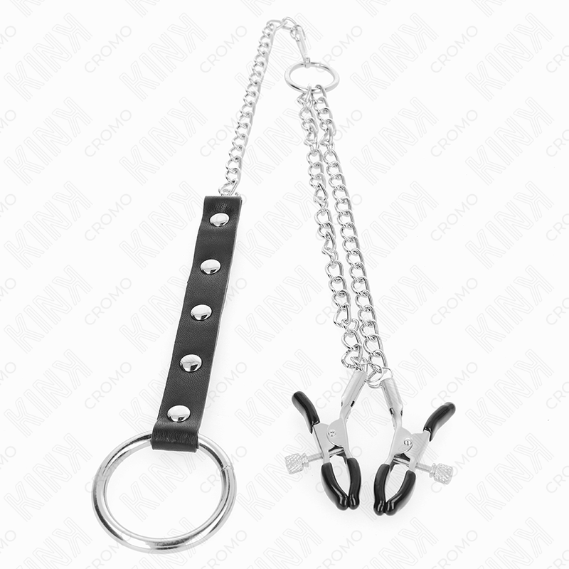 Kink Ring Power-Metallring für Penis mit Kette und Klemmen · BDSM-Zubehör (Bild 3)