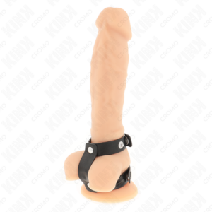 Kink Ring Power-Verstellbarer doppelter Leder-Penisring