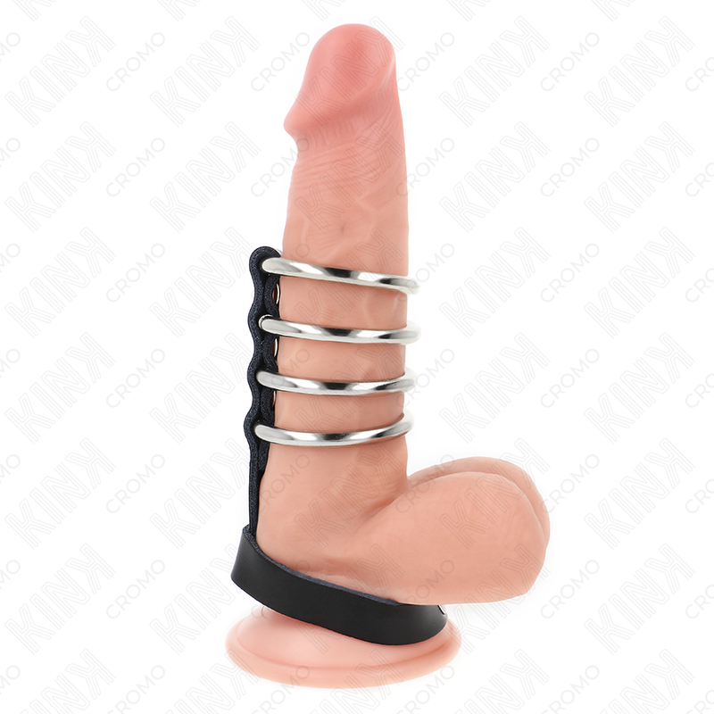 Kink Ring Power-4 Metallische Penis Ringe 3.8 cm verbunden · BDSM-Zubehör