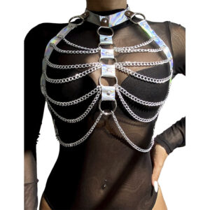 Subblime Fetish-953737 Harness für Brust mit Ringen und Ketten · Bondage & Handschellen (Bild 8)