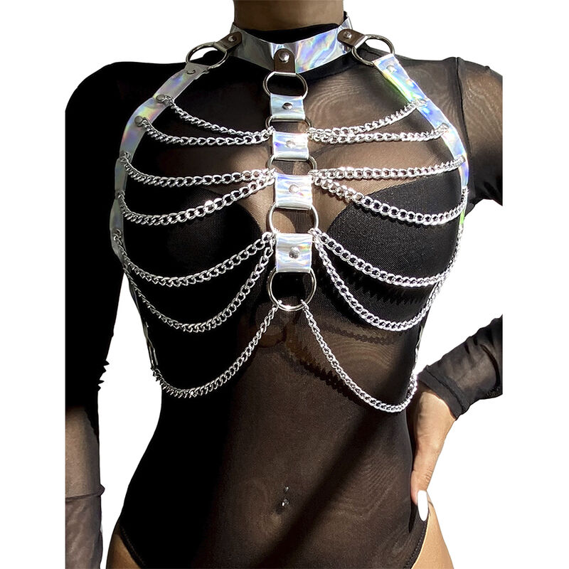 Subblime Fetish-953737 Harness für Brust mit Ringen und Ketten · Bondage & Handschellen (Bild 8)