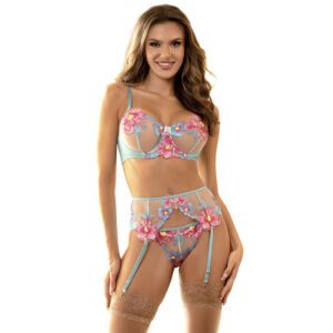 Subblime Sets-954116 BH + Slip mit Strumpfband Blumendesign