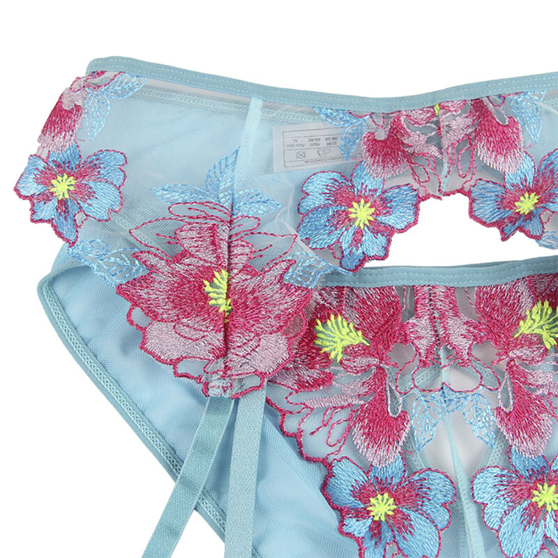 Subblime Sets-954116 BH + Slip mit Strumpfhalter Blumendesign · Spicy Dessous & Bodystockings (Bild 3)