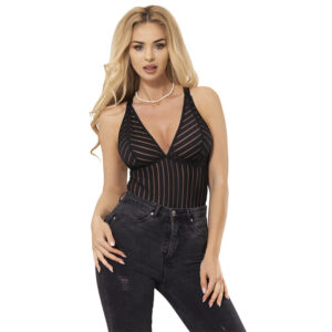 Subblime Bodystockings-954154 Körper mit Portjartier Schwarz L/XL · Sexy Damen-Dessous (Bild 7)