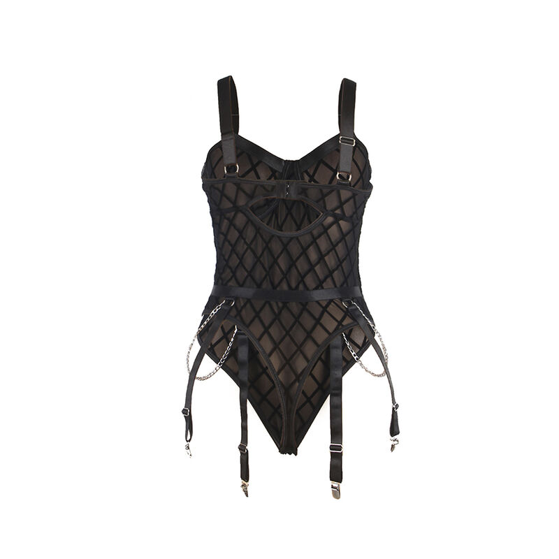 Subblime Bodies-9542277 Körper mit Ketten und Strumpfbändern, Schwarz L/XL · Spicy Dessous & Bodystockings (Bild 3)