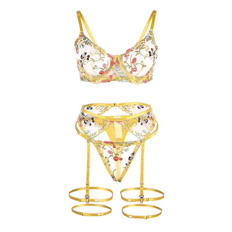 Subblime Sets-954345 BH + Tanga + Girettiera Blumendesign · Spicy Dessous & Bodystockings (Bild 2)