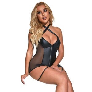Subblime Dresses-954444 Sexy Kleid Mesh Leder Schwarz S/M · Spicy Dessous & Bodystockings (Bild 3)