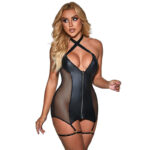 Subblime Dresses-954444 Sexy Kleid Mesh Leder Schwarz S/M · Spicy Dessous & Bodystockings