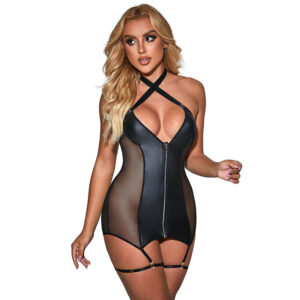 Subblime Dresses-954444 Sexy Kleid Mesh Leder Schwarz S/M · Spicy Dessous & Bodystockings