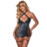 Subblime Dresses-954451 Kleid Mesh Sexy Leder Schwarz L/XL · Spicy Dessous & Bodystockings