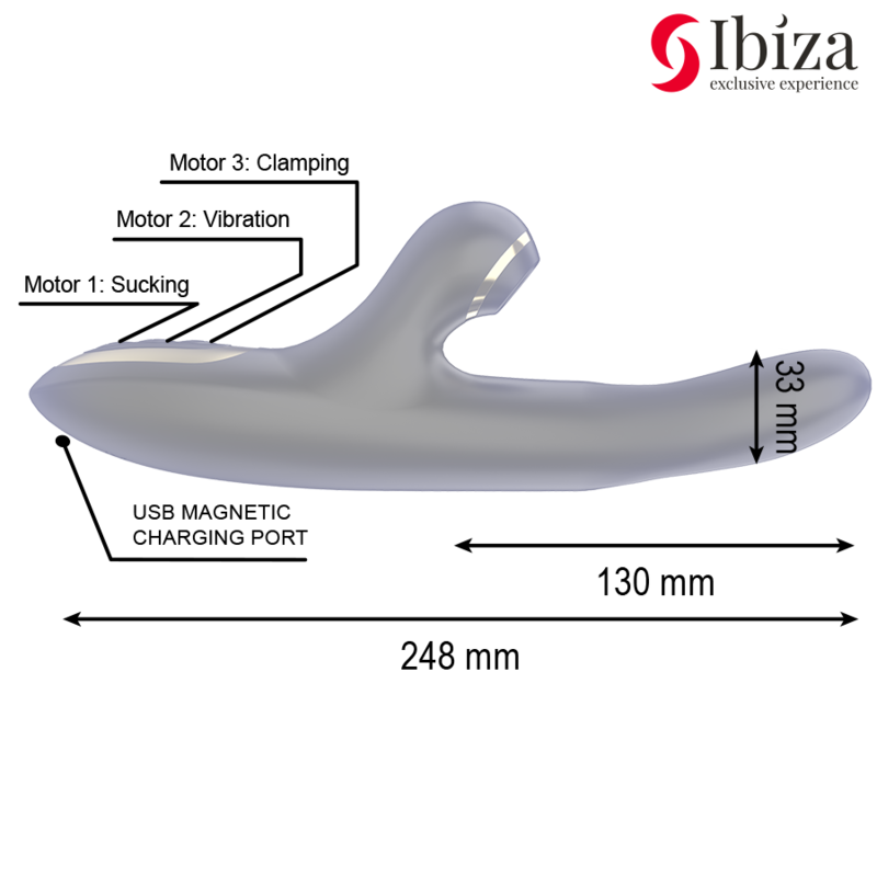Ibiza Technology-Double Clamping Vibrator Schwarz-Silikon · Vibratoren (Bild 4)