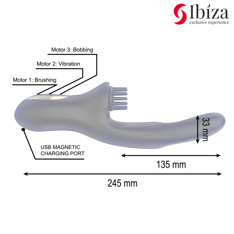 Ibiza Technology-Vibrator Hi-Tech Kaninchen mit Mehrzellbürste · Vibratoren (Bild 3)