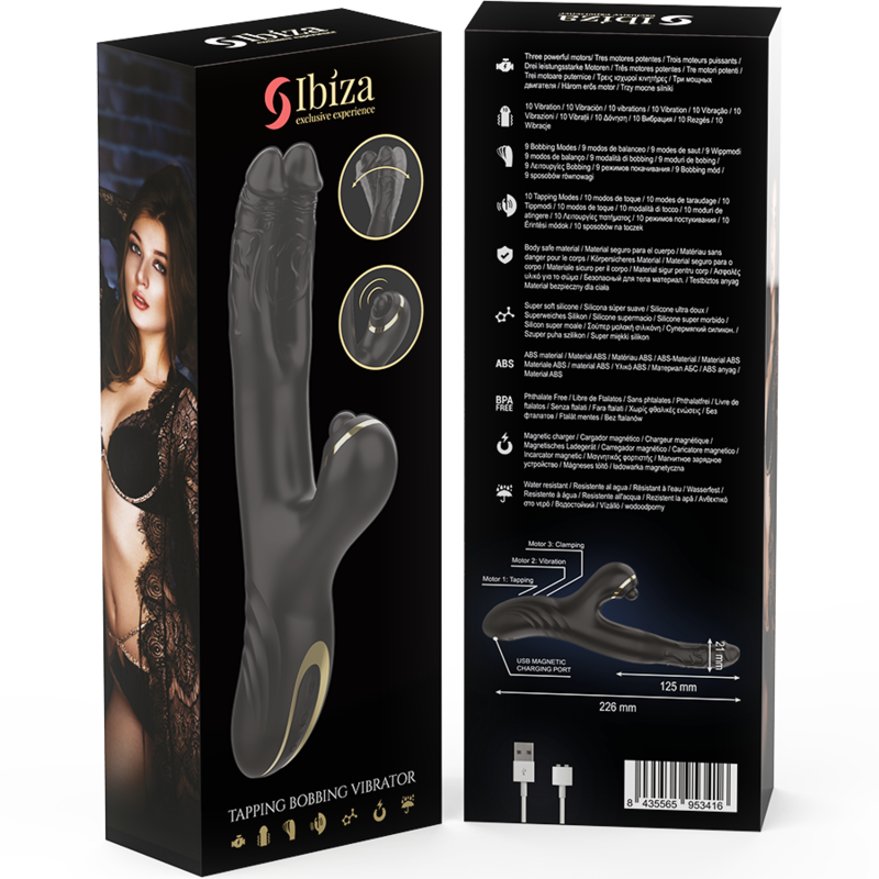 Ibiza-Two Dragons Double Vibrator Schwarz-Silikon · Vibratoren (Bild 6)