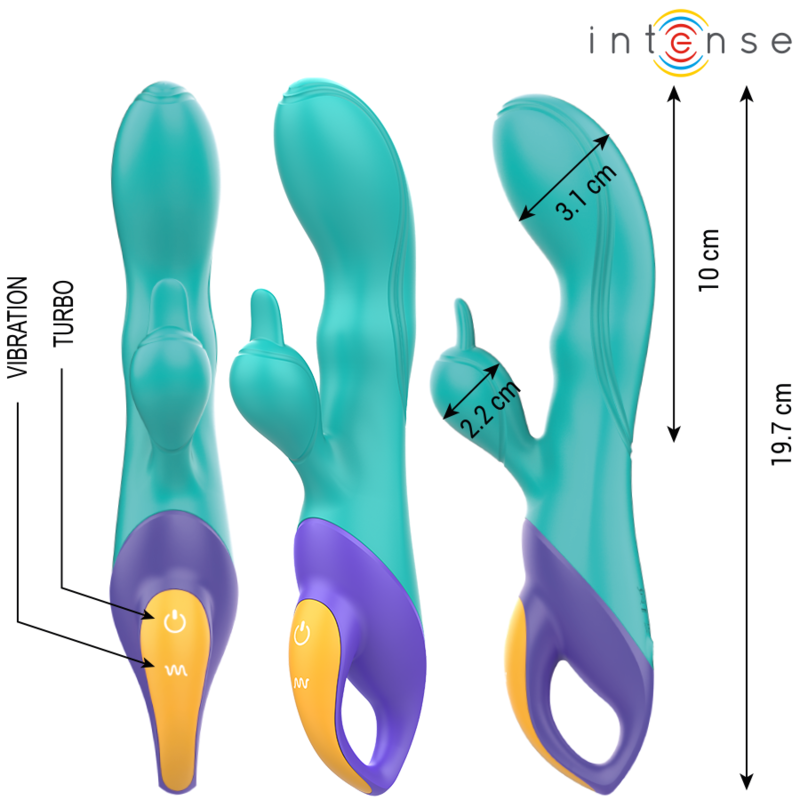 Intense High Tech-Fred Rabbit Vibrator Blau-Silikon · Vibratoren (Bild 4)