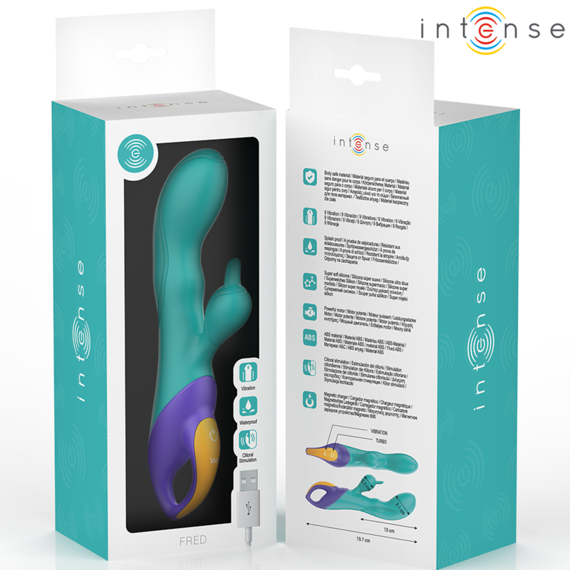 Intense High Tech-Fred Rabbit Vibrator Blau-Silikon · Vibratoren (Bild 5)