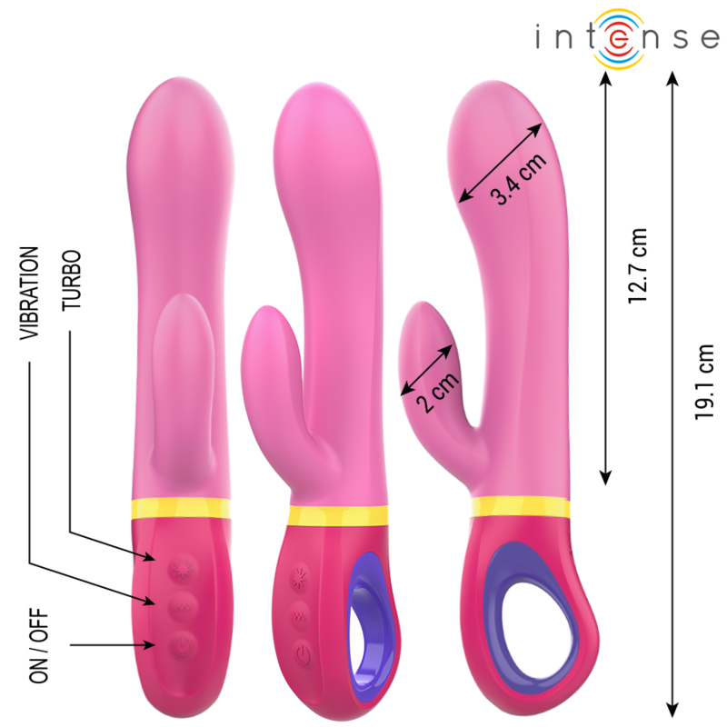 Intense High Tech-Daphne Rabbit Rosa Vibrator-Silikon, Wasserdicht · Vibratoren (Bild 2)
