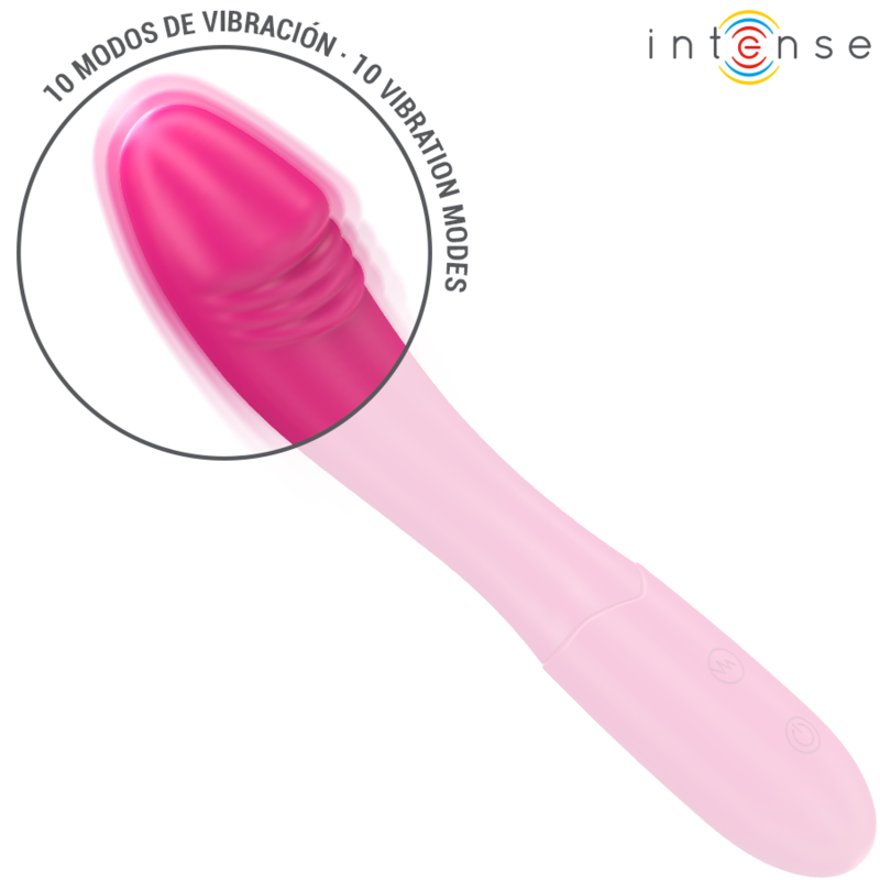 Intense-Belinda Vibrator 19 cm Flexibel 10 Rosa-Silikon-Vibrationen · Vibratoren (Bild 2)