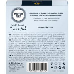 Mister Size-Kondom Größe M 53 mm (3 Stk.) -Milch · Kondome (Bild 3)