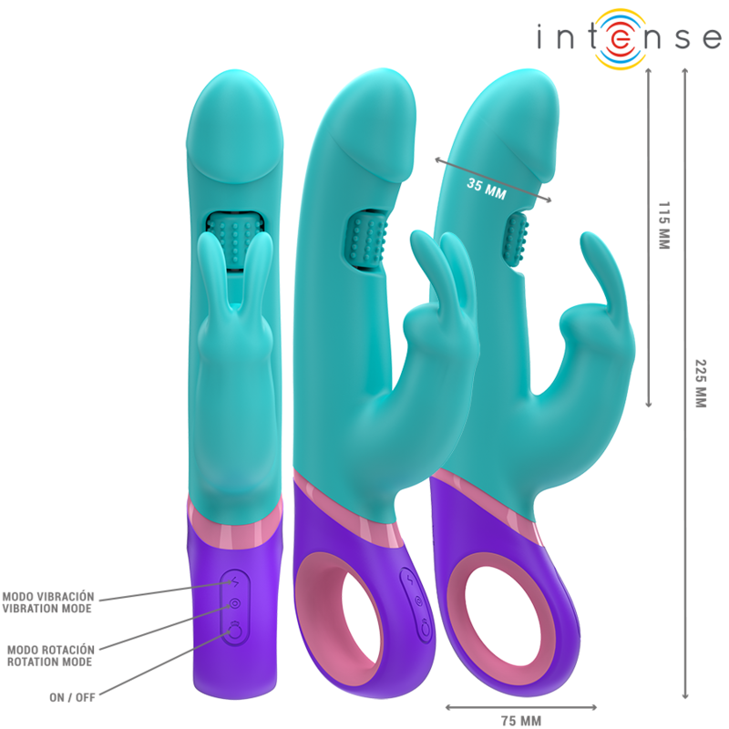 Intense High Tech-Monica Vibrator Kaninchen mit Stimulator Rotativ · Vibratoren (Bild 2)