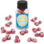 Diablo Picante-Dose mit 12 Penis-förmige Süßigkeiten, Erdbeeren · Scherzartikel