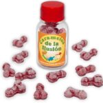 Diablo Picante-12 Süßigkeiten Illusion Form Penis Erdbeeren/Kiliegie · Scherzartikel