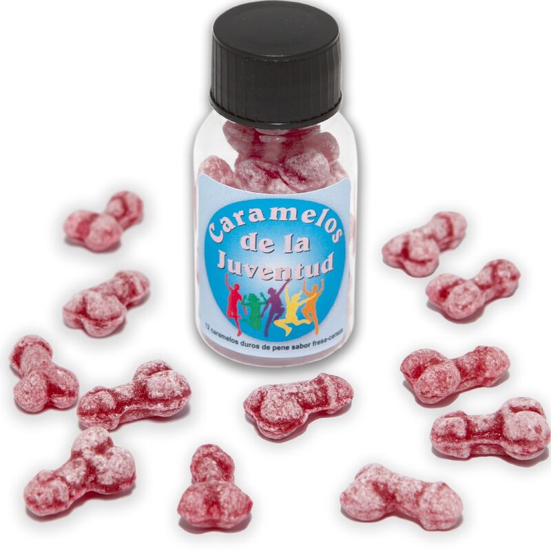 Diablo Picante-12 penisförmige Süßigkeiten, Erdbeer-/Kirschenaroma · Scherzartikel