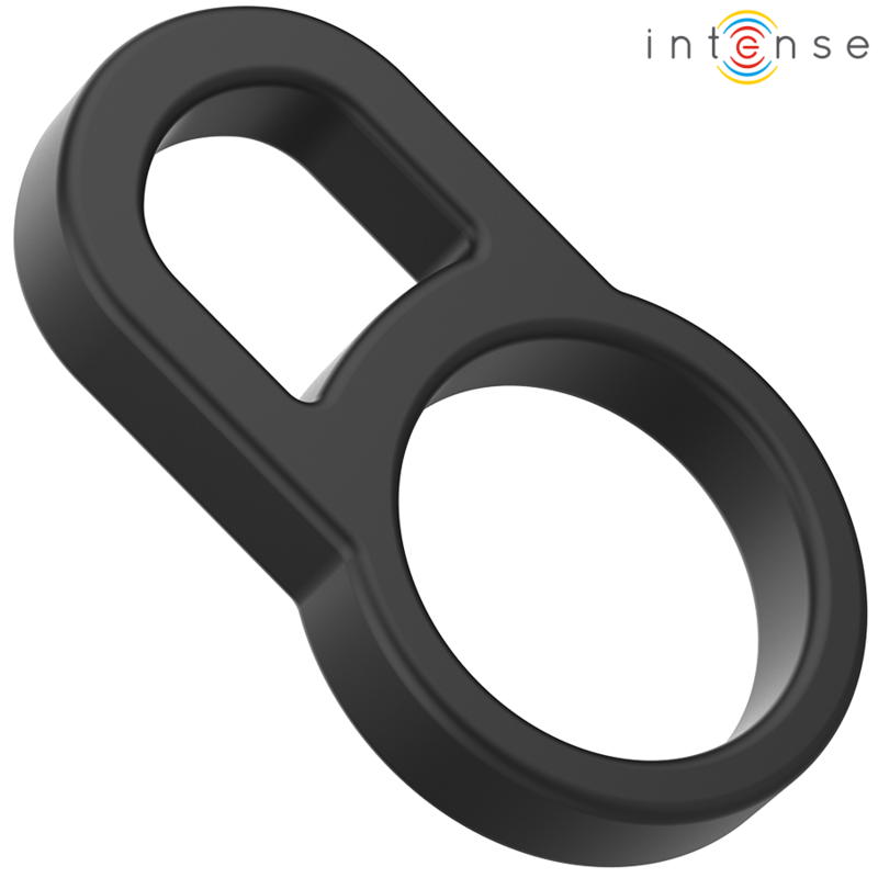 Intense For Him-Bobby Doppel-Penisring aus Silikon Schwarz